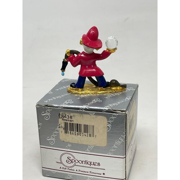 Spoontiques Vintage Pewter Fireman Clown Swarovski Crystal & Gold Plating #KM438 - Picture 2 of 8